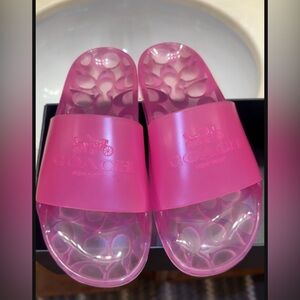 Coach Vibrant Pink Slide Sandals